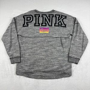 Victoria's Secret Pink Pullover Sweatshirt Women Long Sleeve, Gray, Size L